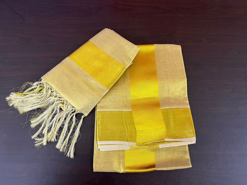Powerloom Tissue Set Mundu Full Kasavu Powerloom Tissue Set Mundu Full Kasavu